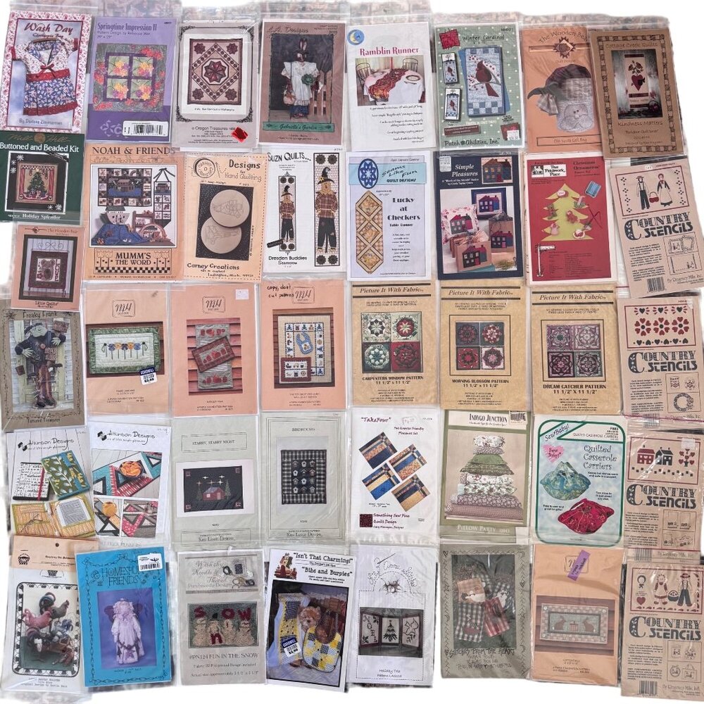 41 Quilt Embroidery Craft Patterns Including Noah & Friends Country Stencils